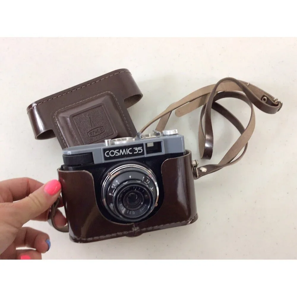 Vintage Cosmic 35 Camera & Leather Case